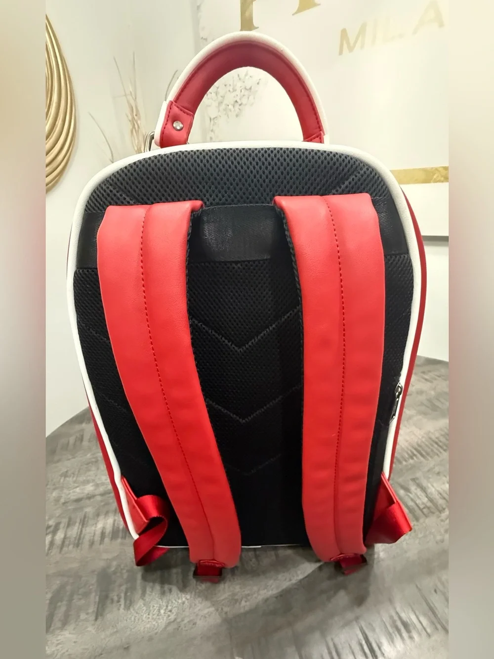 Diesel Red Men’s Backpack with Embossed Logo